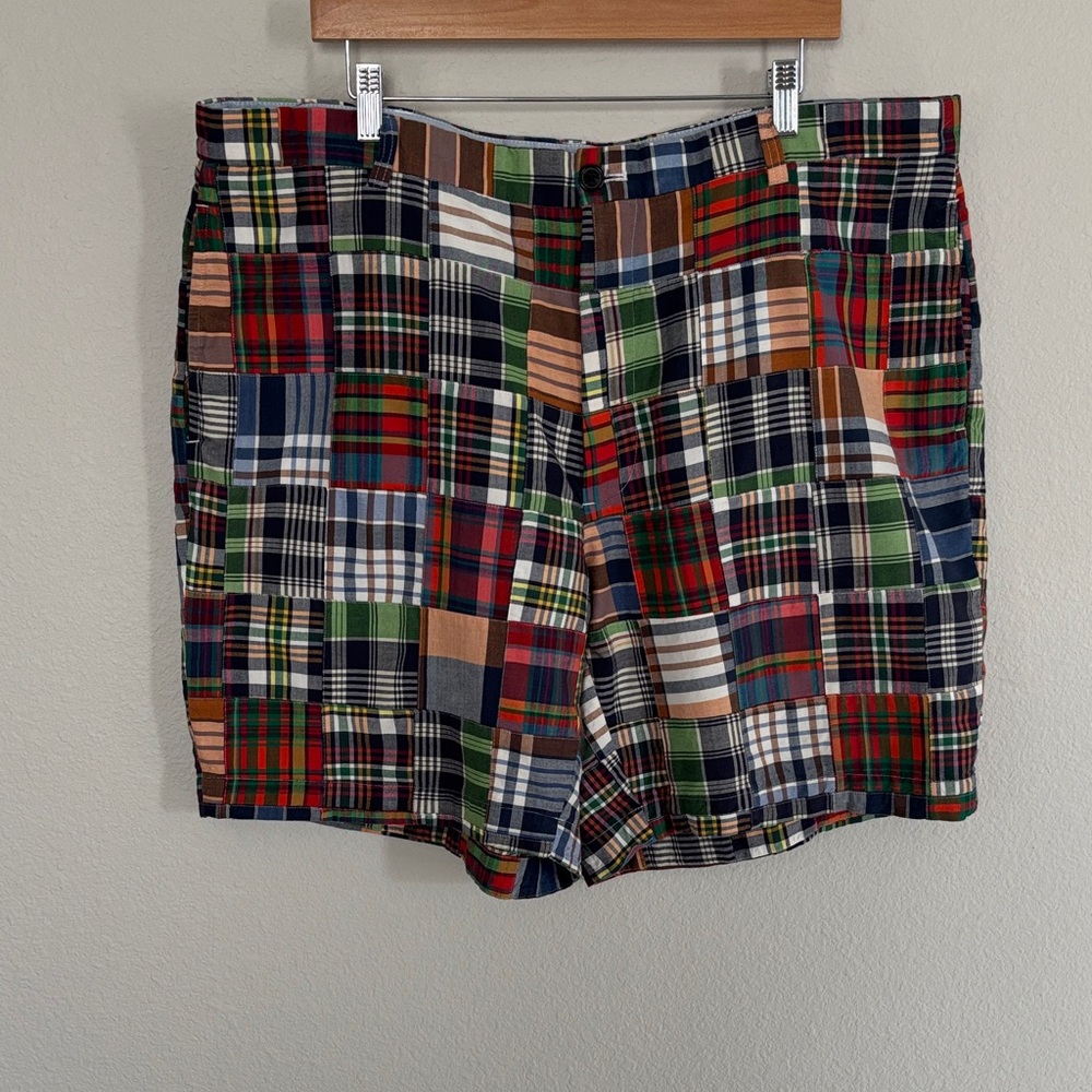 “346” Brooks Brothers Madras Patchwork Plaid Shorts Size W42